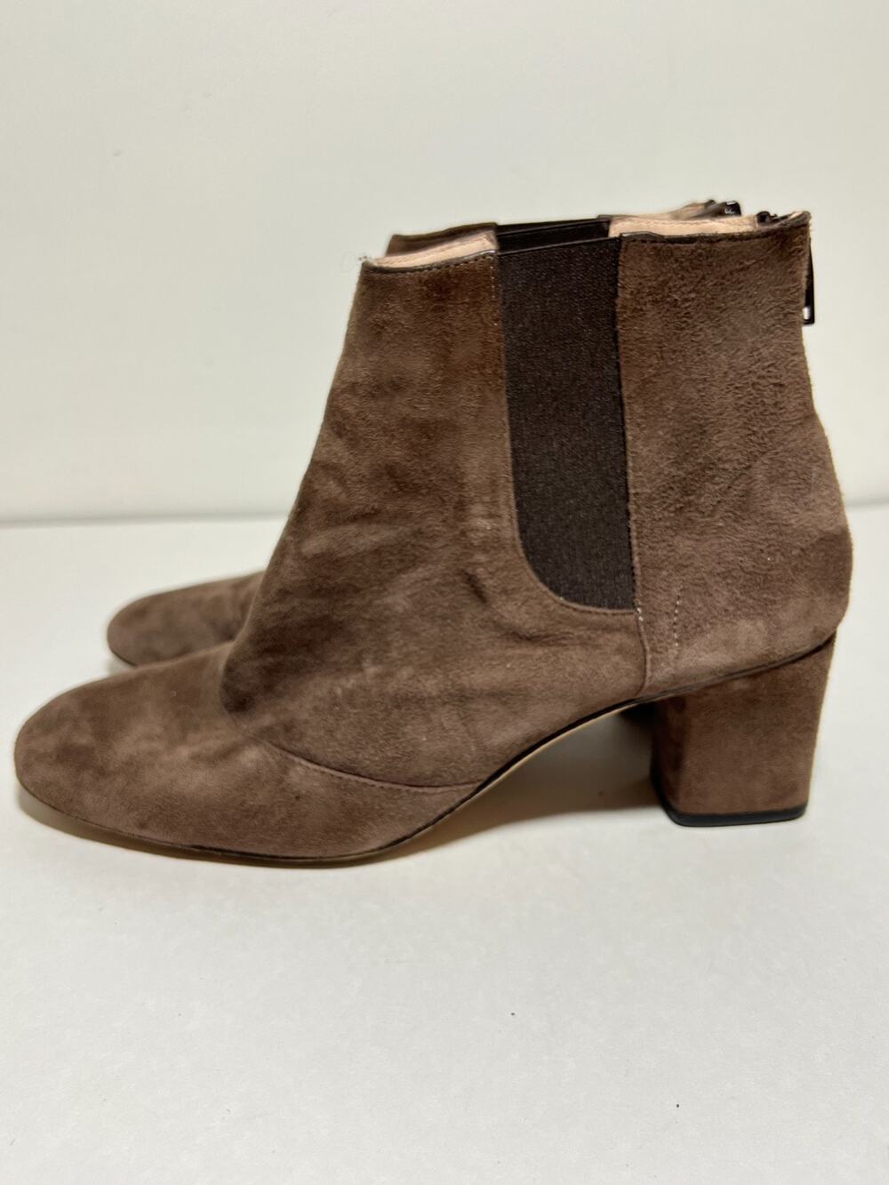Repetto Paris Brown Suede Chelsea Style Back Zip 2" Heel Boot Size 37 EU 6 US
